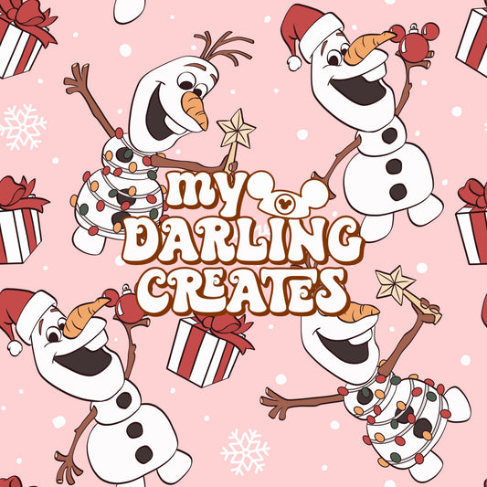 Snowman Christmas Classic Pink - Seamless File