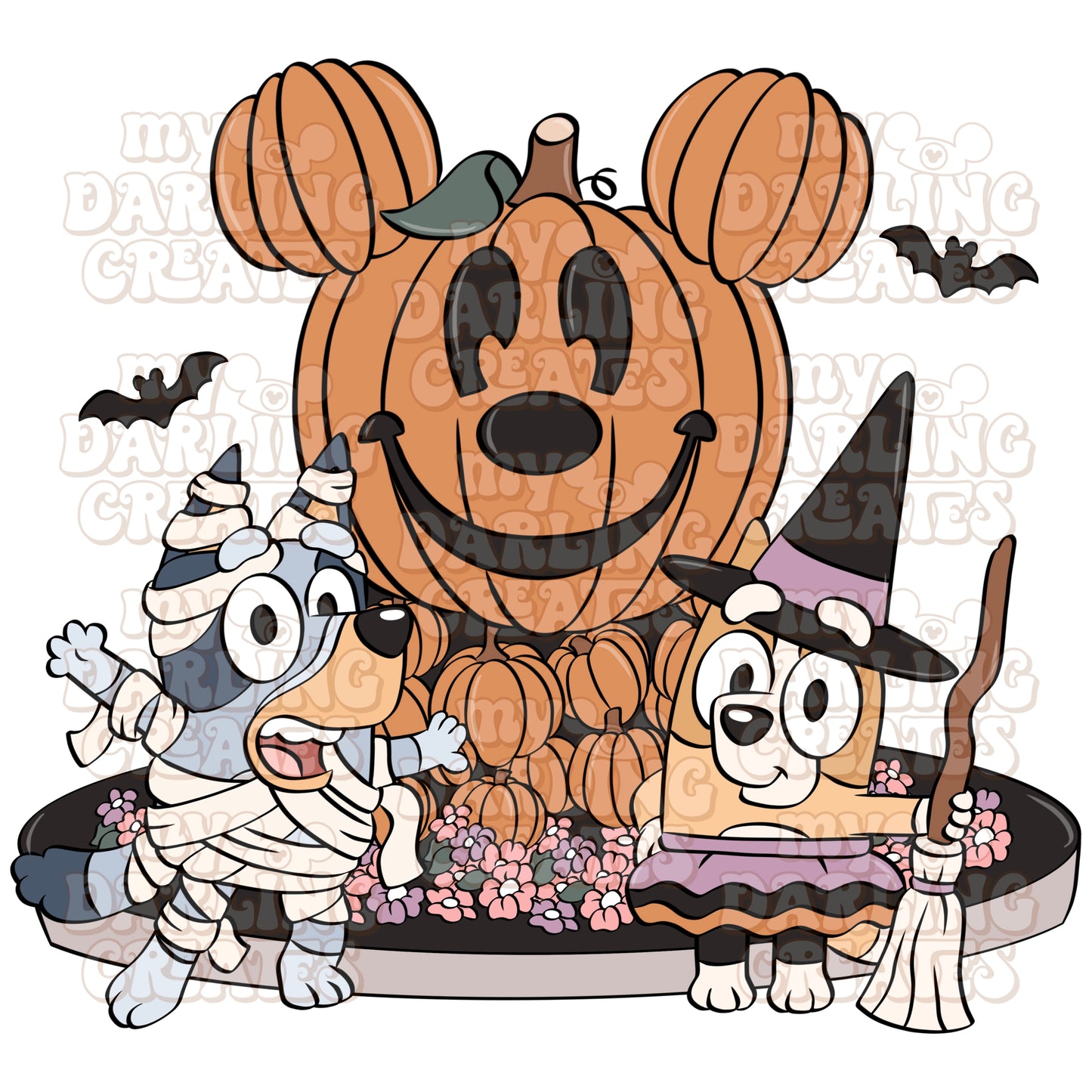 Giant Pumpkin With Bats PNG