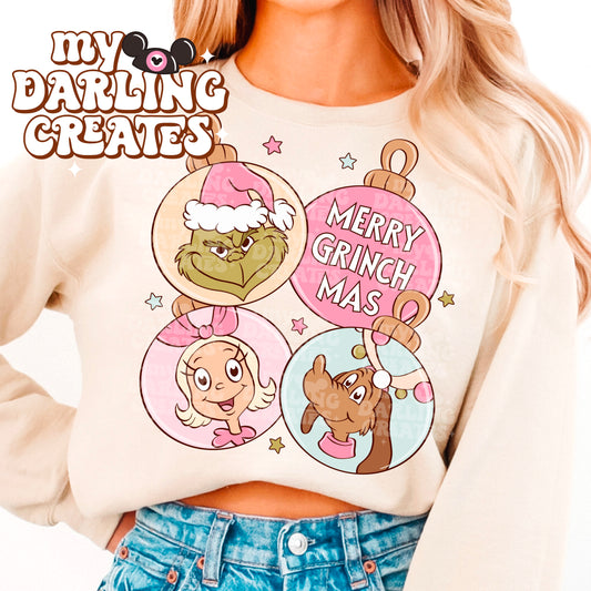 Pinkmas Green Guy Ornaments PNG