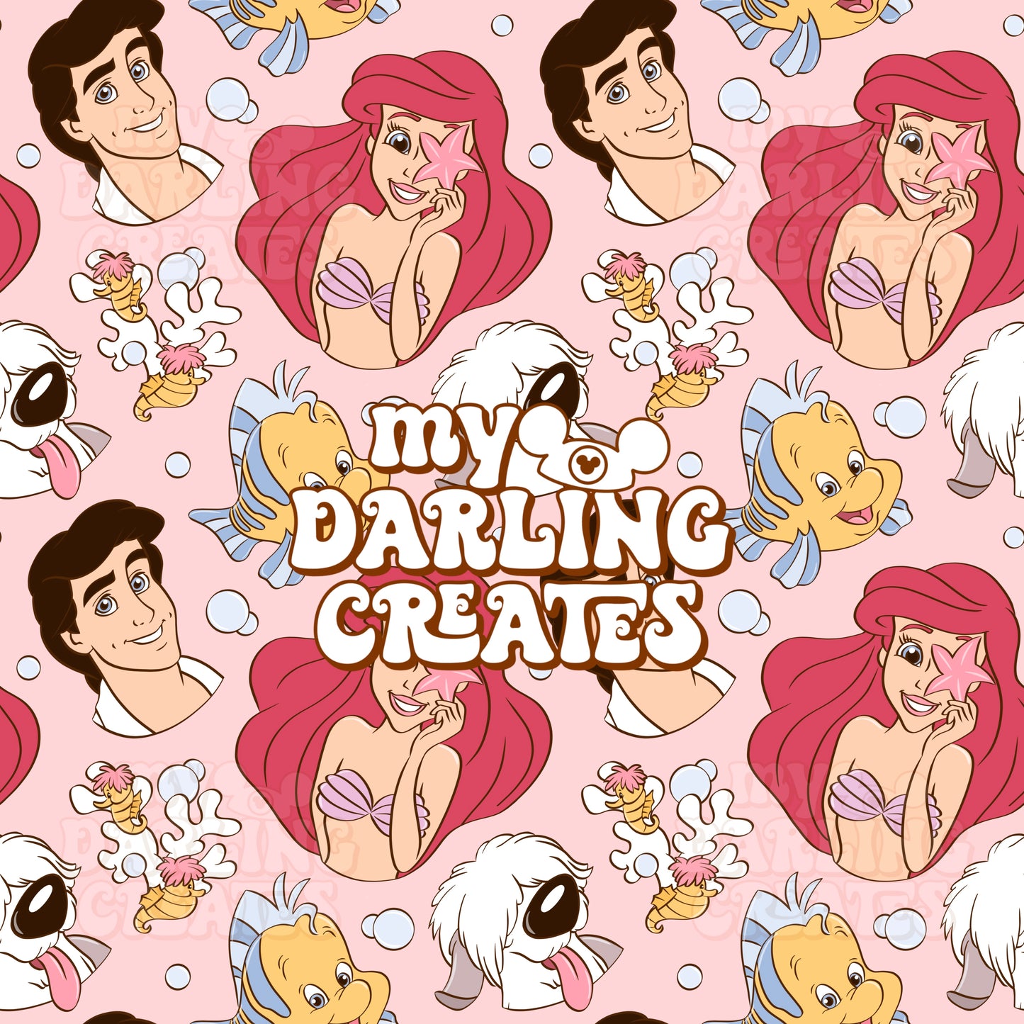 Mermaid and Friends Pink - Seamless File