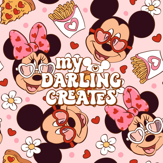 Mouse Snack Love Pink - Seamless File