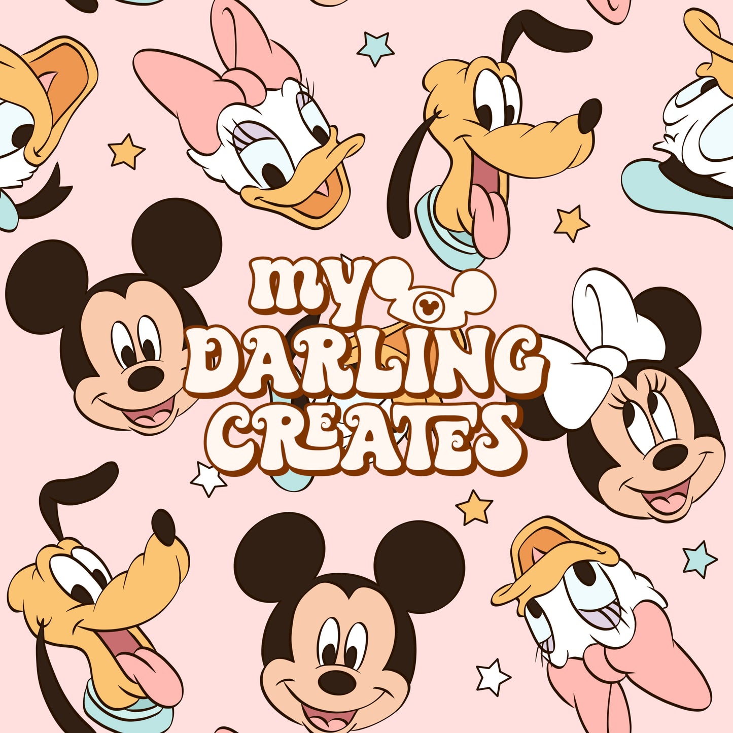 Happy Vibes Mouse Friends Pink - Seamless File