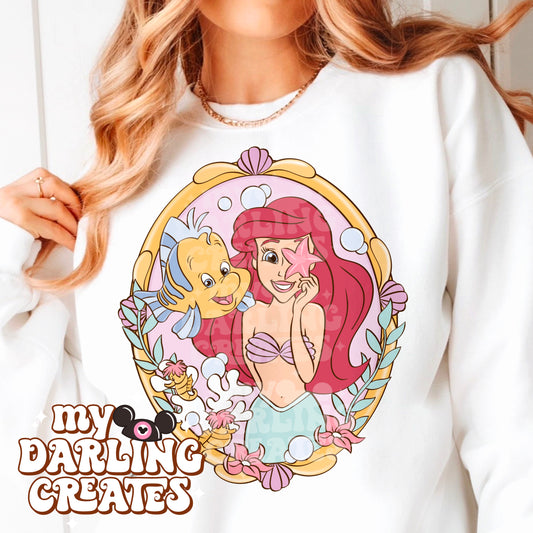 Mermaid Frame Purple PNG