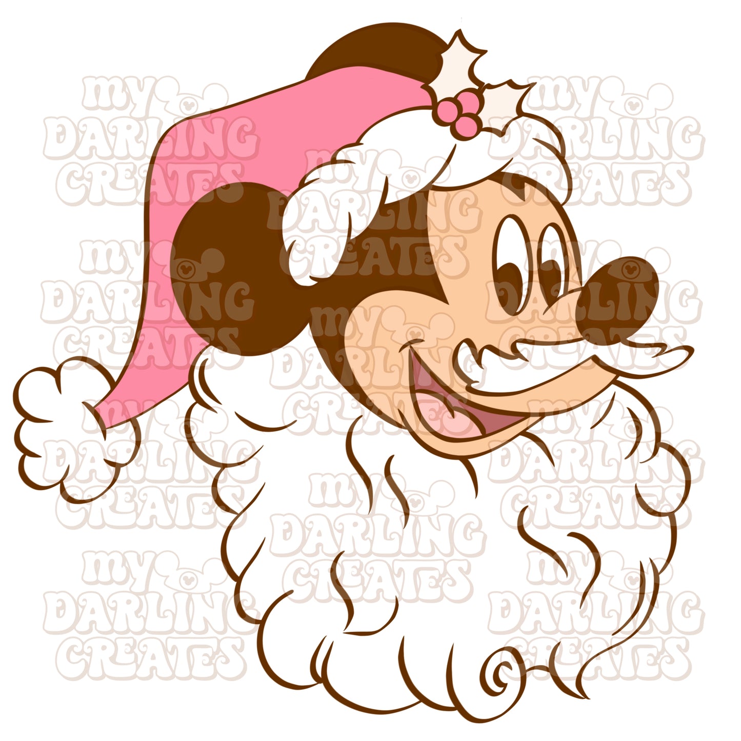 Pink Santa Mouse PNG