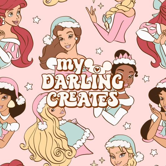 Winter Pastel Princesses Pink - Seamless File