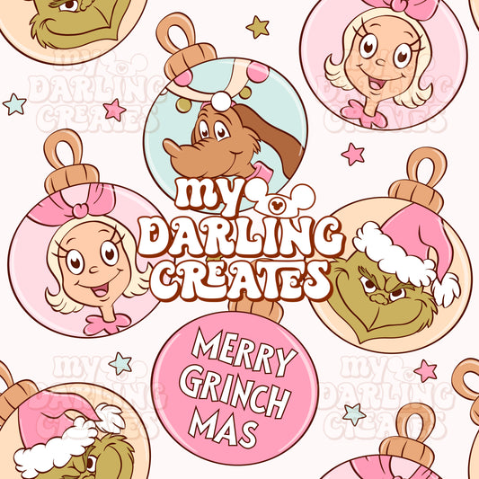 Pinkmas Green Guy Ornaments - Seamless File