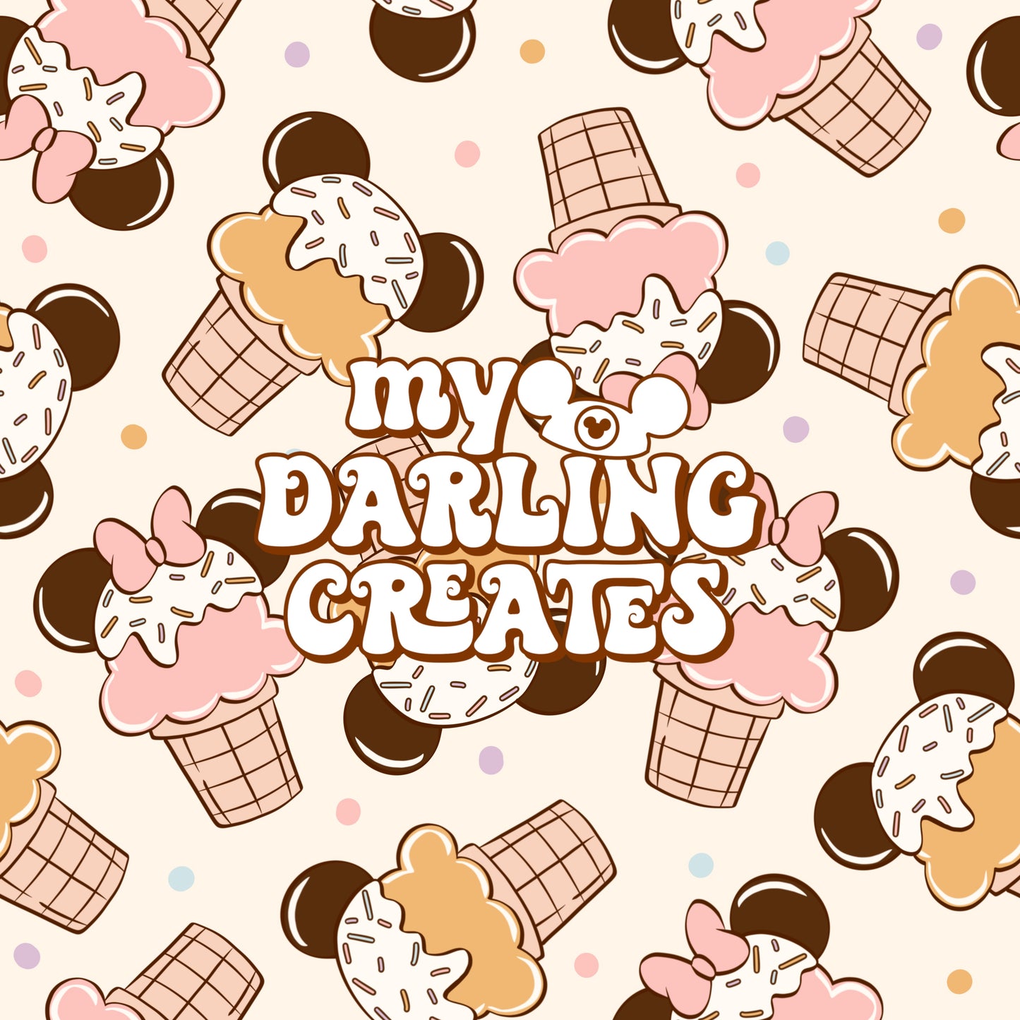 Summer Mouse Ice Cream - Seamless File