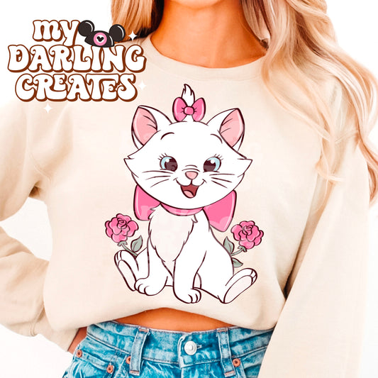Love Kitty With Flowers PNG