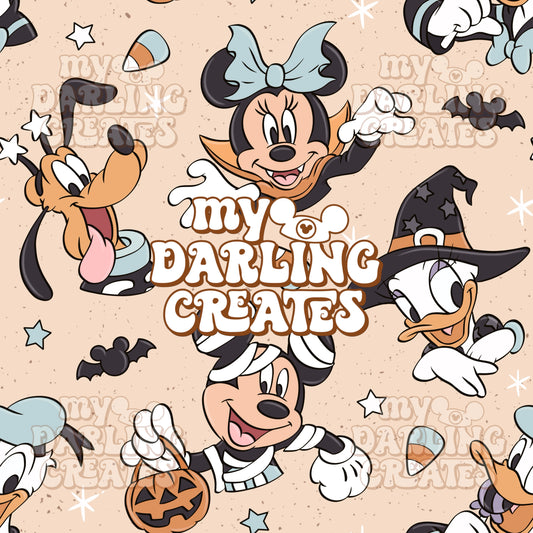 Spooky Spirit Friends Tan - Seamless File