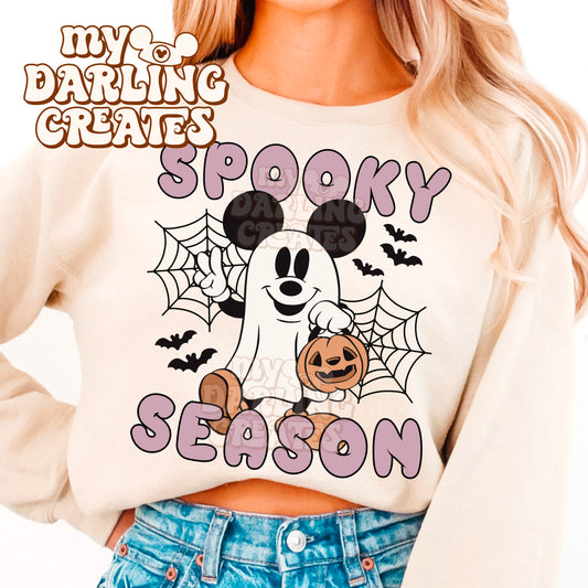 Ghost Micki Spooky Season Purple PNG