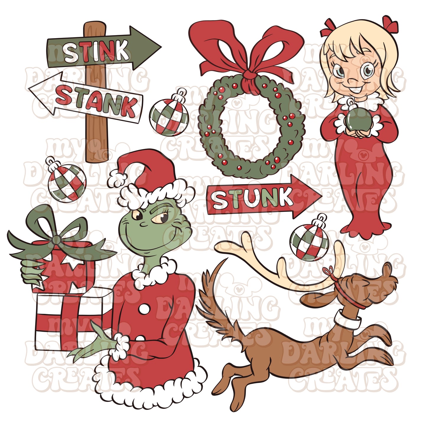 Classic Christmas with the Green Guy PNG