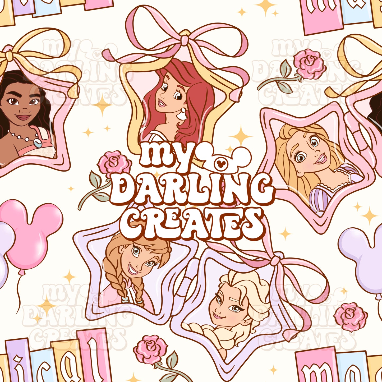 Pastel Princess Lockets - Seamless File