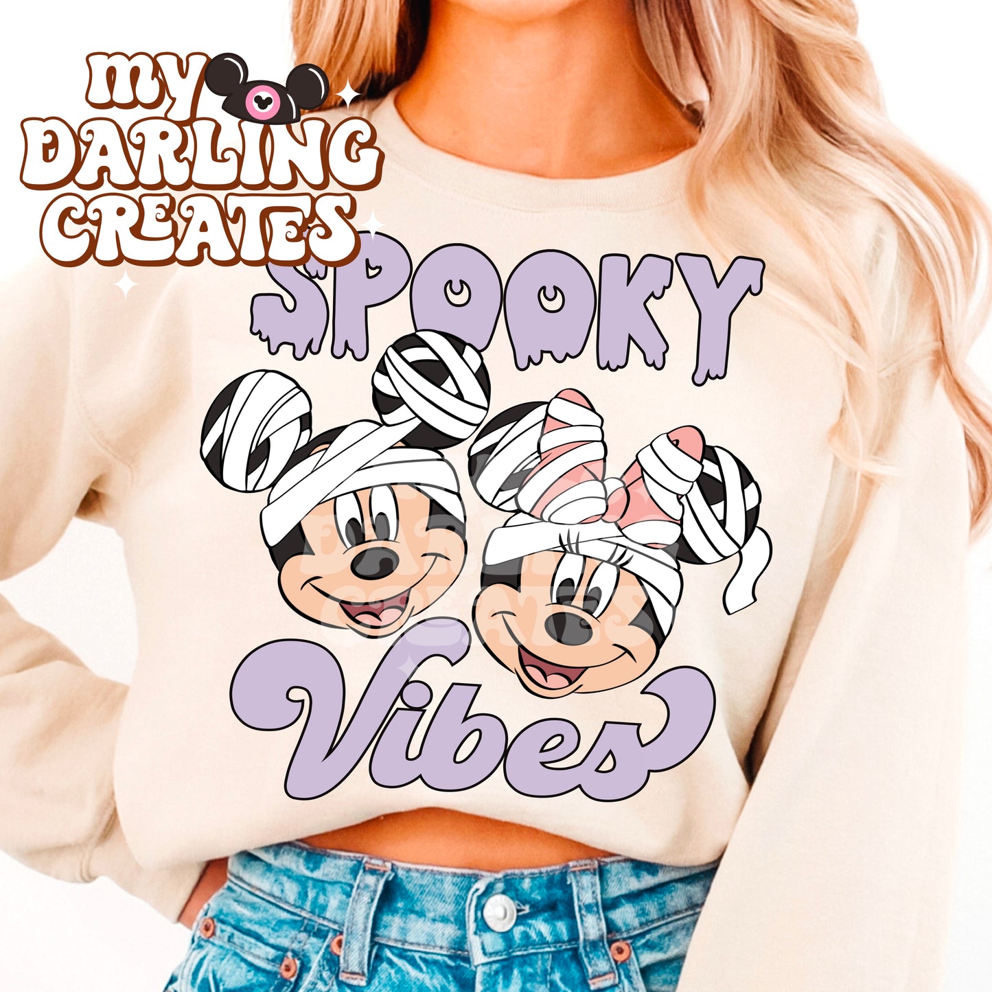 Mummy Spooky Vibes Purple PNG