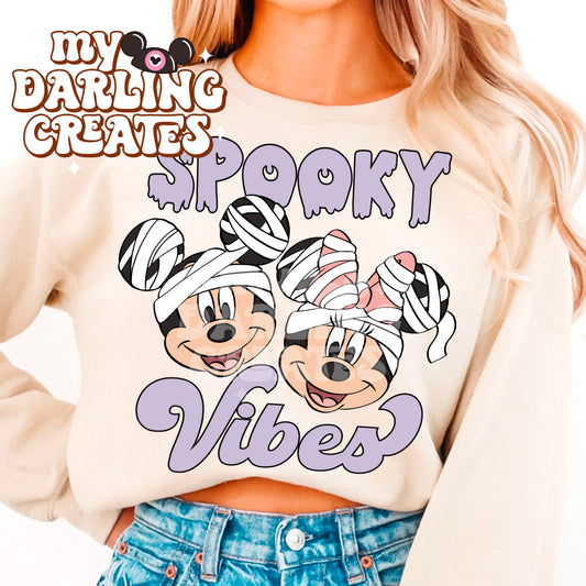 Mummy Spooky Vibes Purple PNG