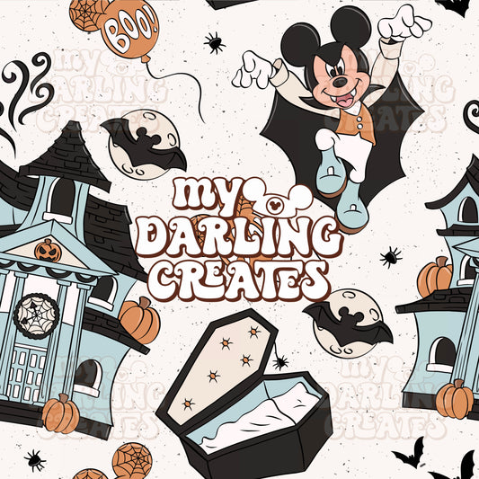 Haunted Mouse Blue - Seamless File