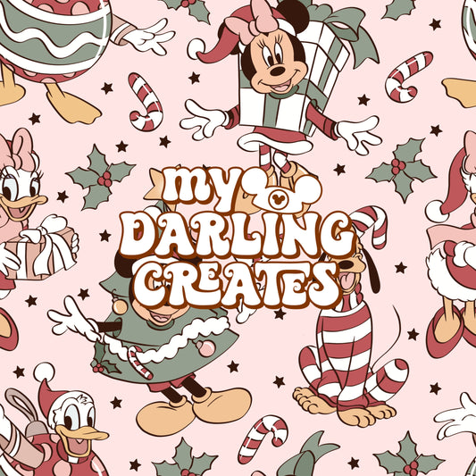 Merry Mouse Christmas Pink - Seamless File