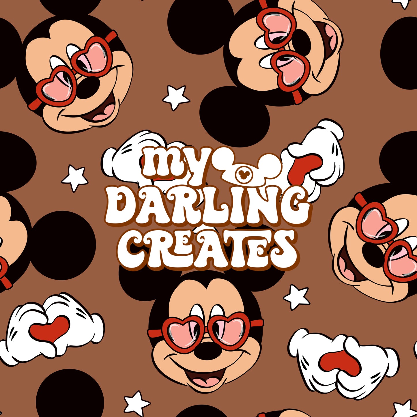 Mouse Hearts Brown - Seamless File