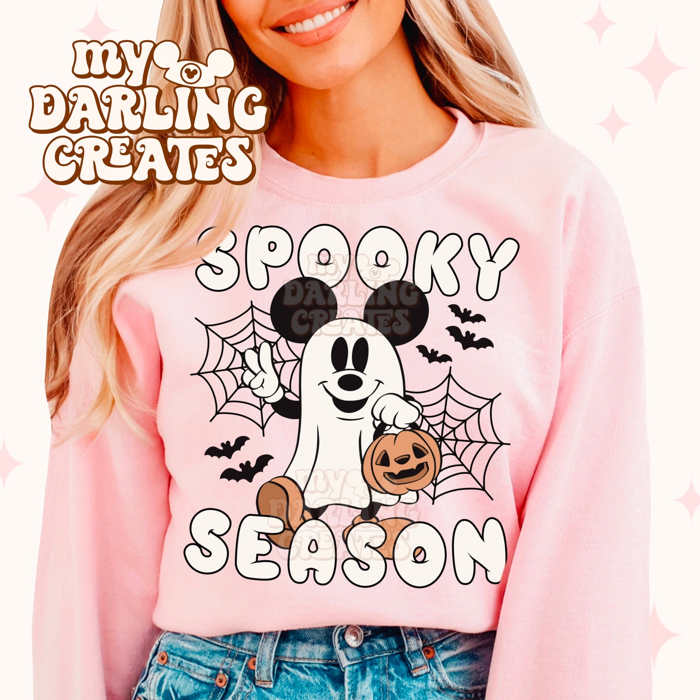 Ghost Micki Spooky Season White PNG