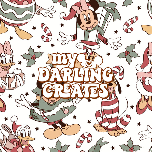 Merry Mouse Christmas White - Seamless File