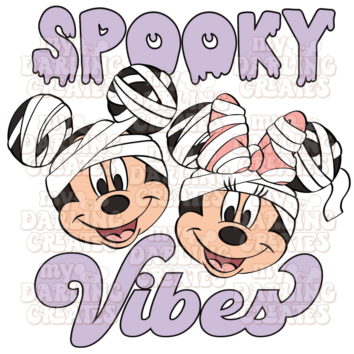 Mummy Spooky Vibes Purple PNG