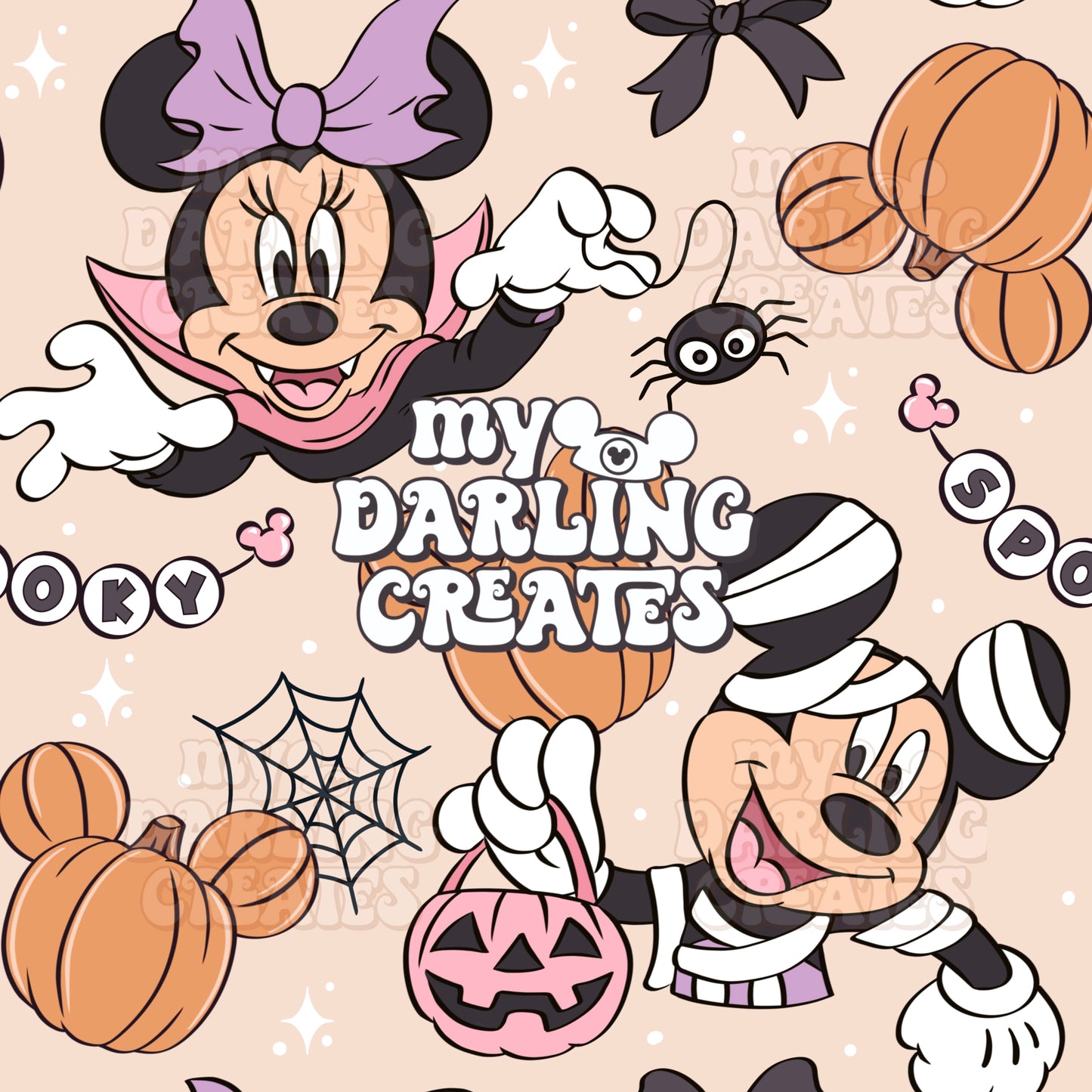 Spooky Cute Mouse Tan - Seamless File