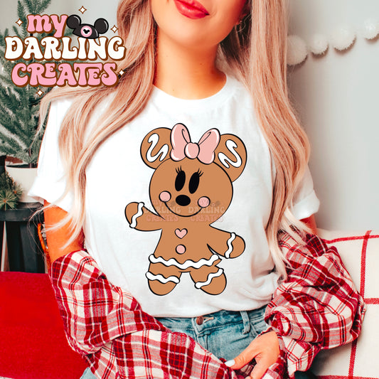 Merry Gingerbread Mouse Pink PNG