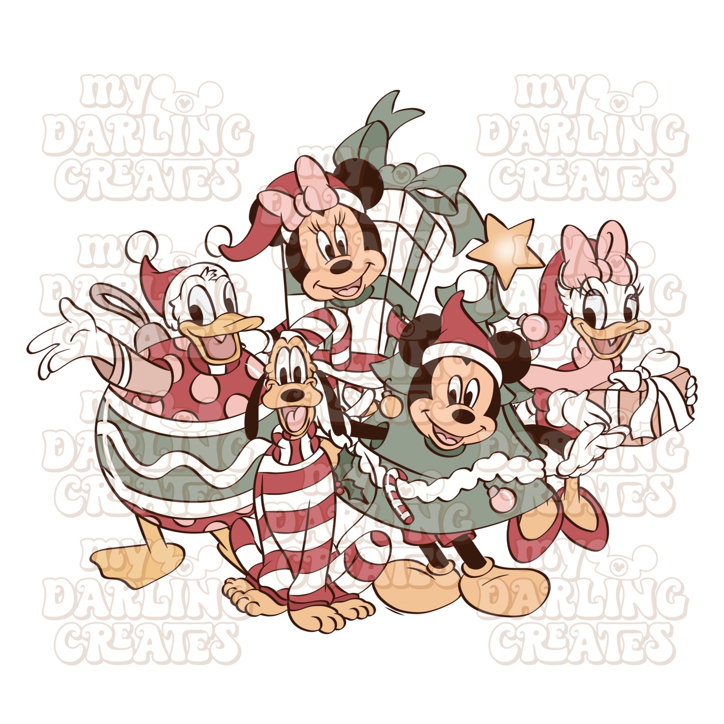 Holly Jolly Friends Christmas PNG