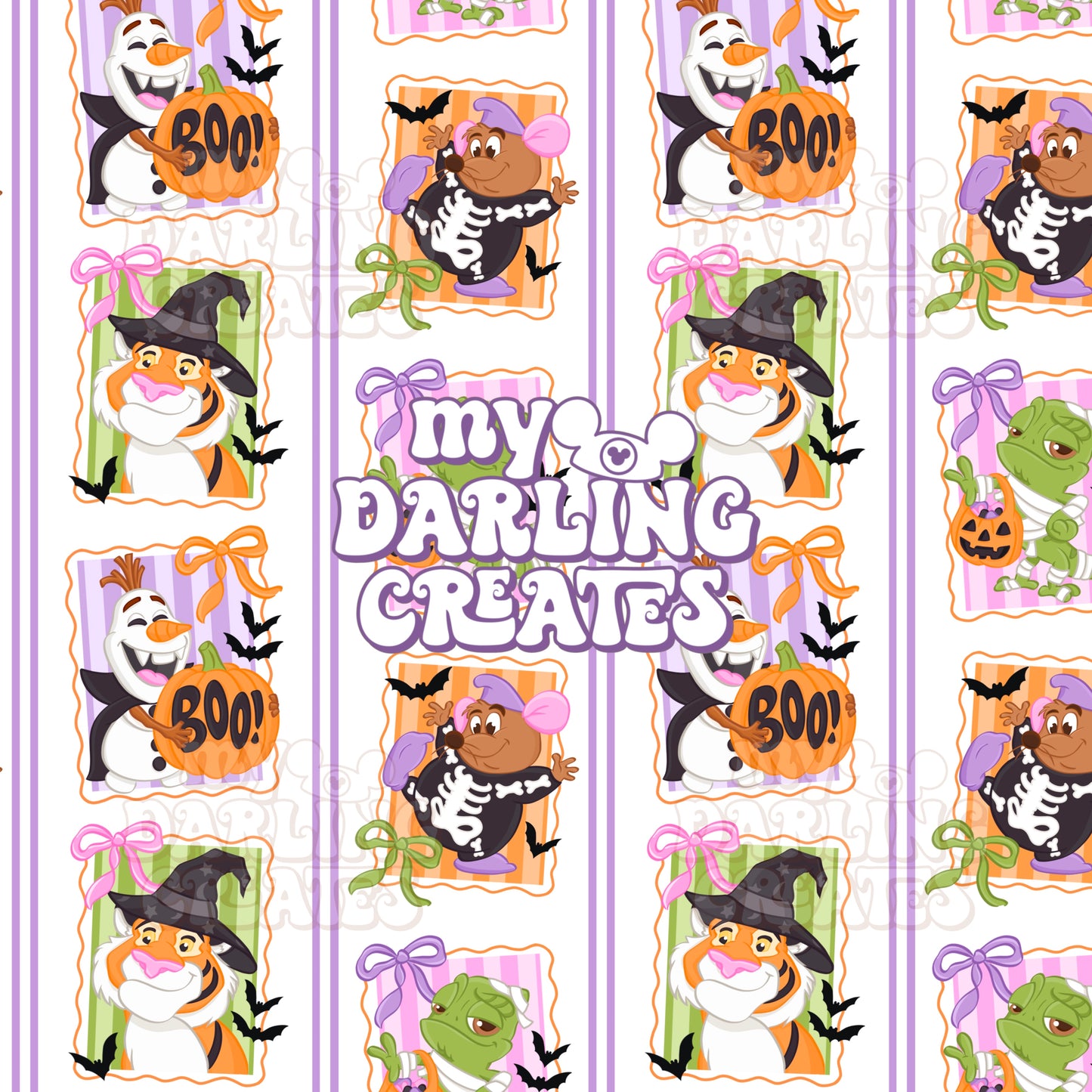 Stripe Spooky Coquette Sidekicks - Seamless File