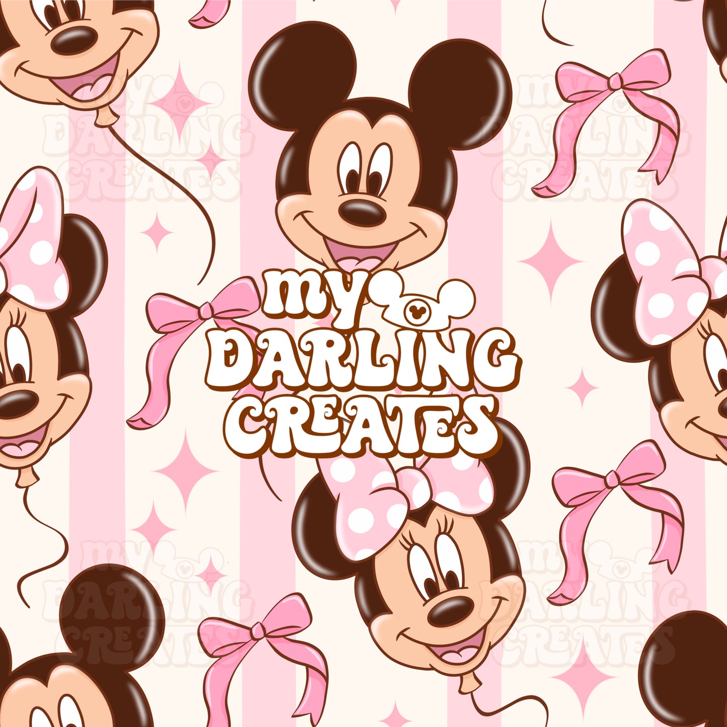 Magical Balloons Pink Stripes - Seamless File