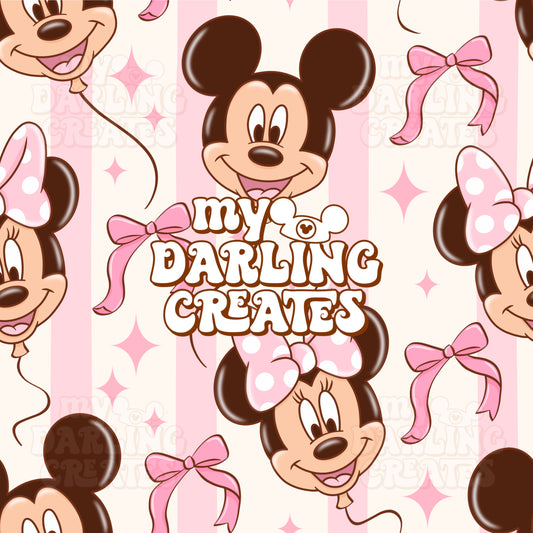 Magical Balloons Pink Stripes - Seamless File