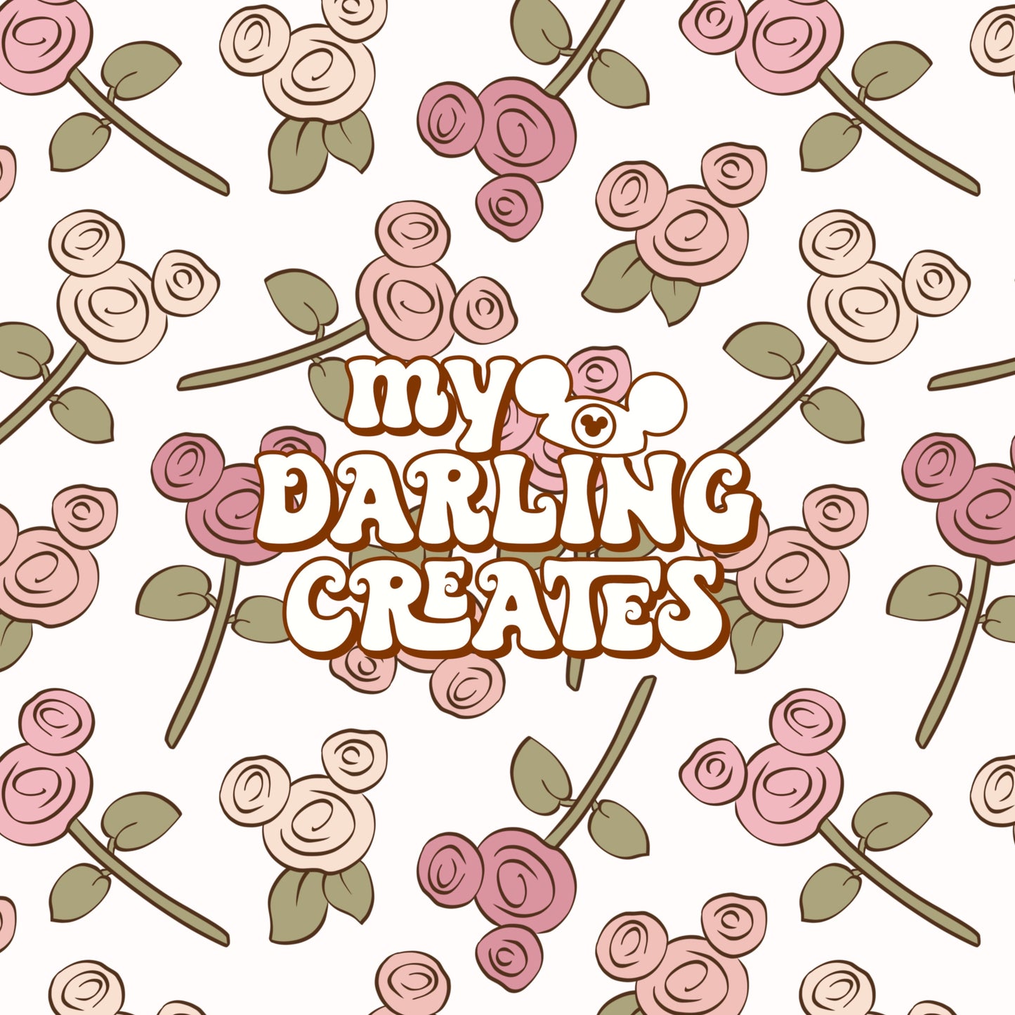 Dusty Mouse Roses - Seamless Pattern