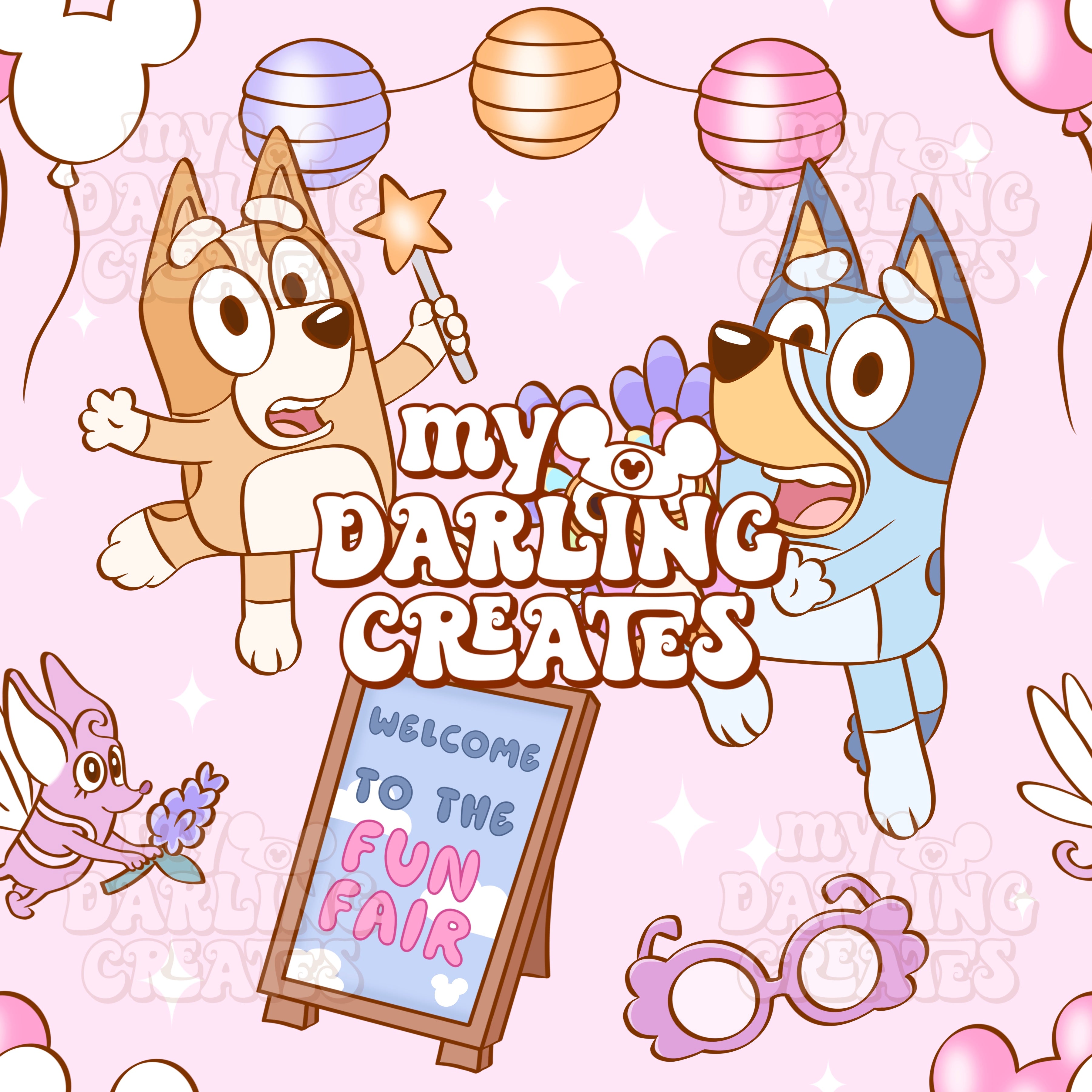 Fun Fair Sisters Pink - Seamless File – My Darling Creates