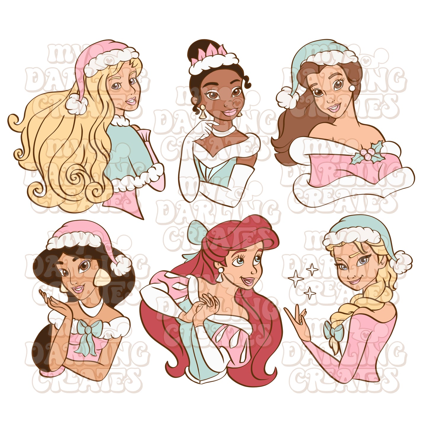 Winter Pastel Princess Six PNG