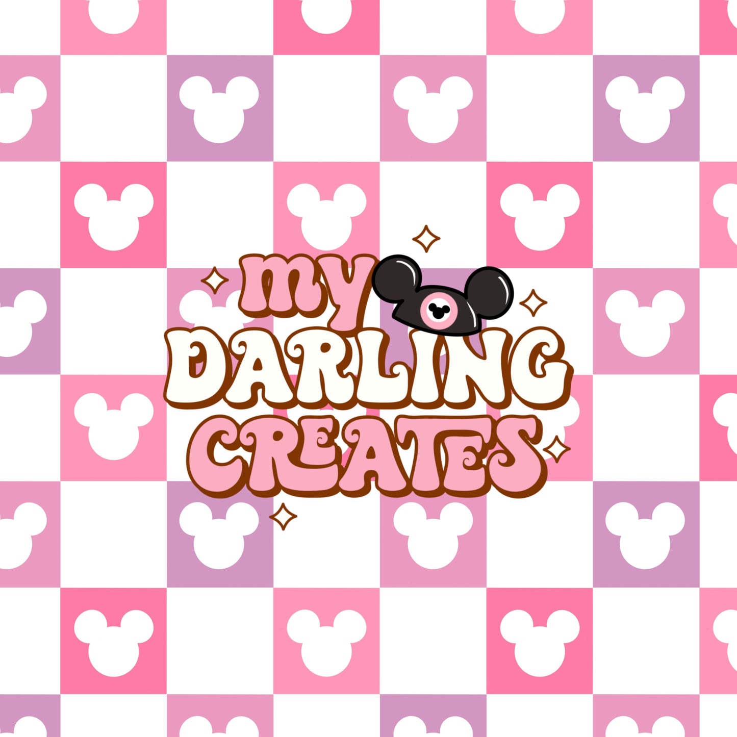 Lovey Dovey Mouse Check (2) - Seamless Pattern