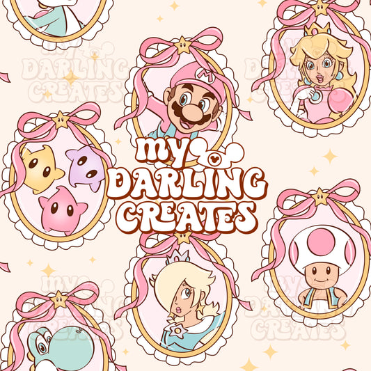 Girly Galaxy Cream Frames - Seamless File