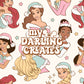 Winter Pastel Princesses Cream - Seamless File