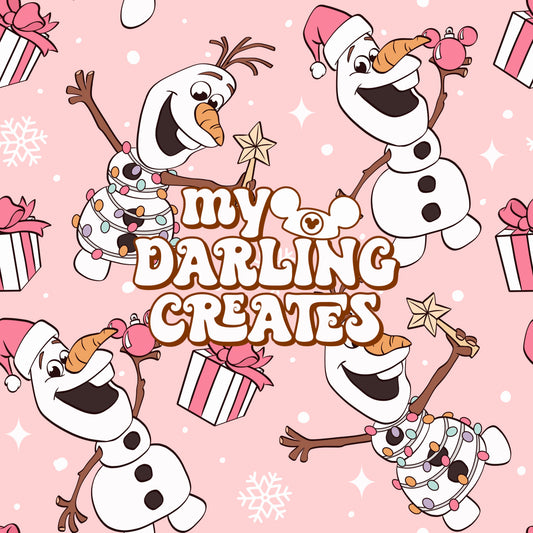 Snowman Christmas Pink - Seamless File