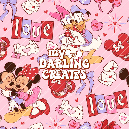 Love Day Mouse Friends Pink - Seamless File