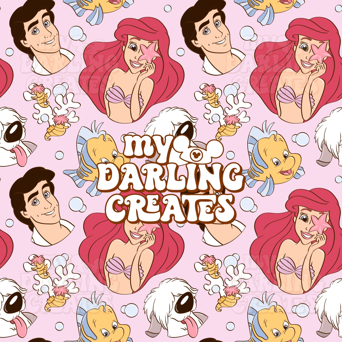 Mermaid and Friends Purple - Seamless File