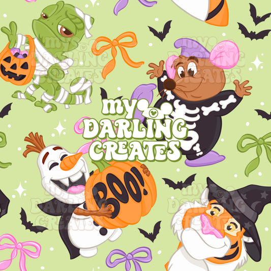 Spooky Coquette Sidekicks Green - Seamless File