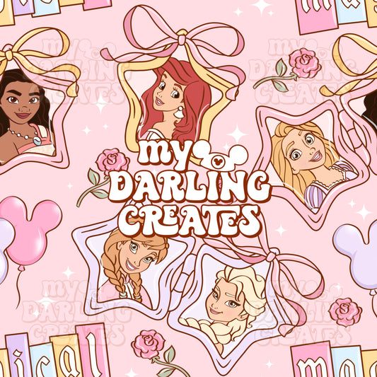 Pastel Pink Princess Lockets - Seamless File