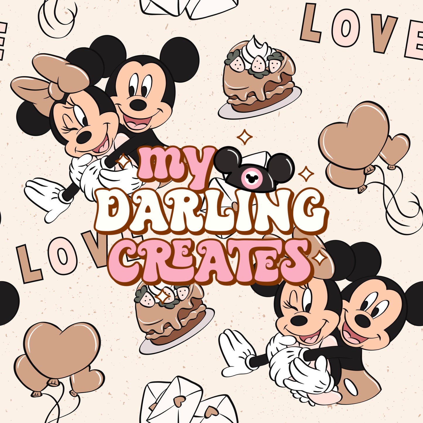Mouse Love Neutral- Seamless Pattern