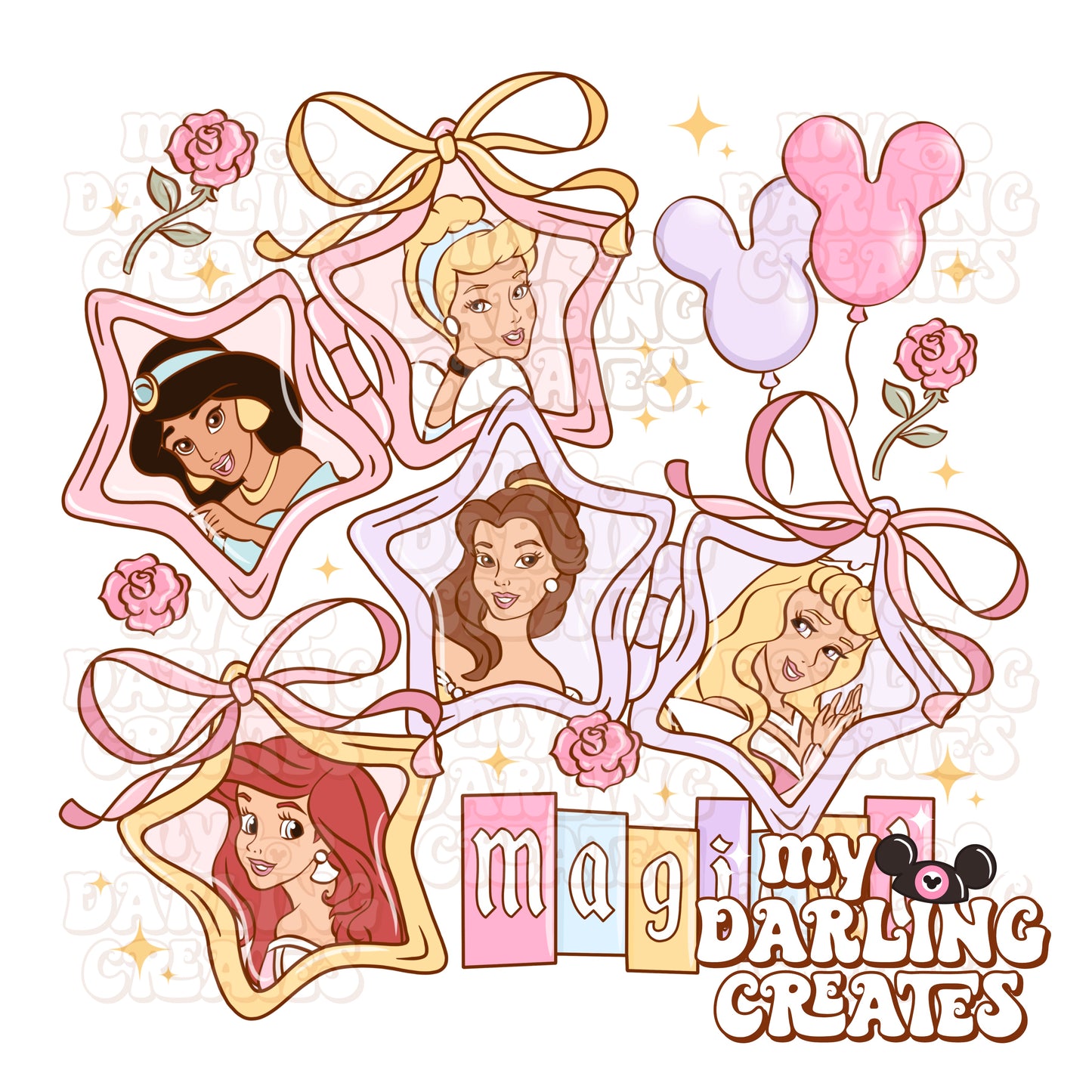 Pastel Classic Princess Lockets PNG