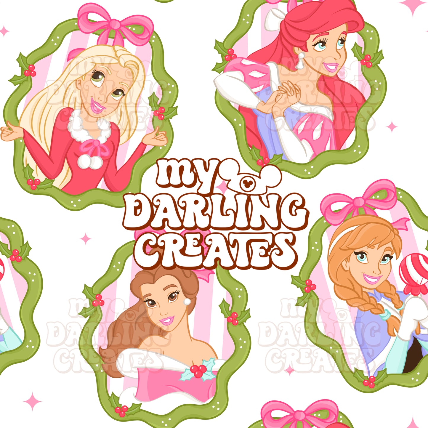 Jolly Princesses White - Seamless File