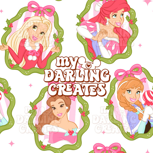 Jolly Princesses White - Seamless File