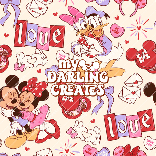 Love Day Mouse Friends Cream - Seamless File