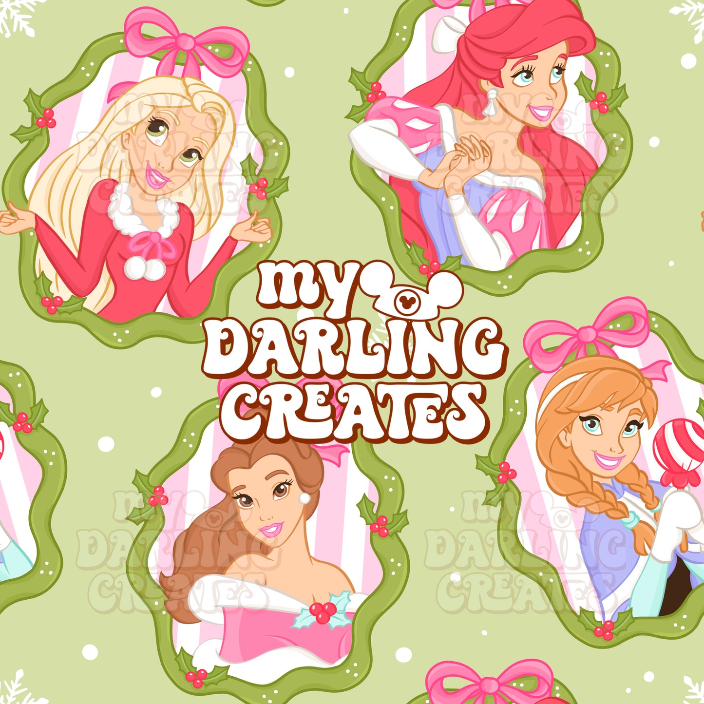 Jolly Princesses Green - Seamless File