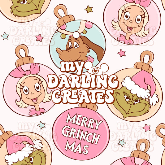 Pinkmas Green Guy Ornaments - Seamless File