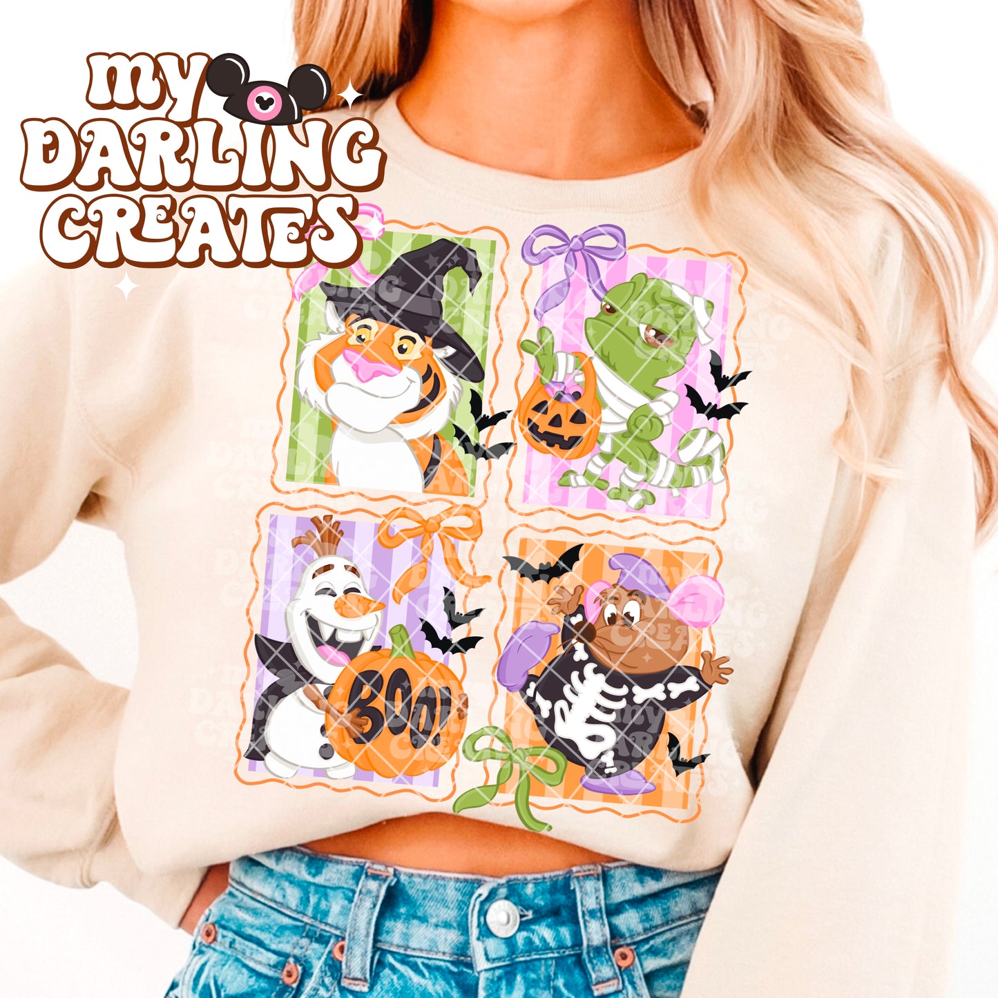 (5) Spooky Coquette Sidekicks PNG - Includes Separates