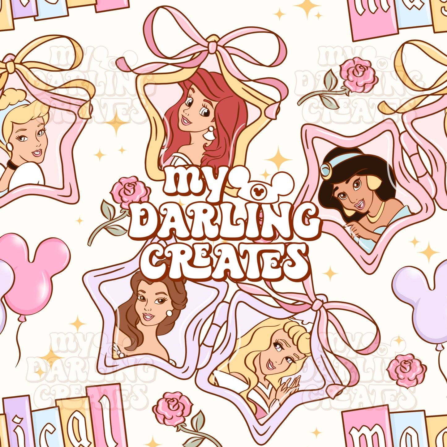 Pastel Classic Princess Lockets - Seamless File